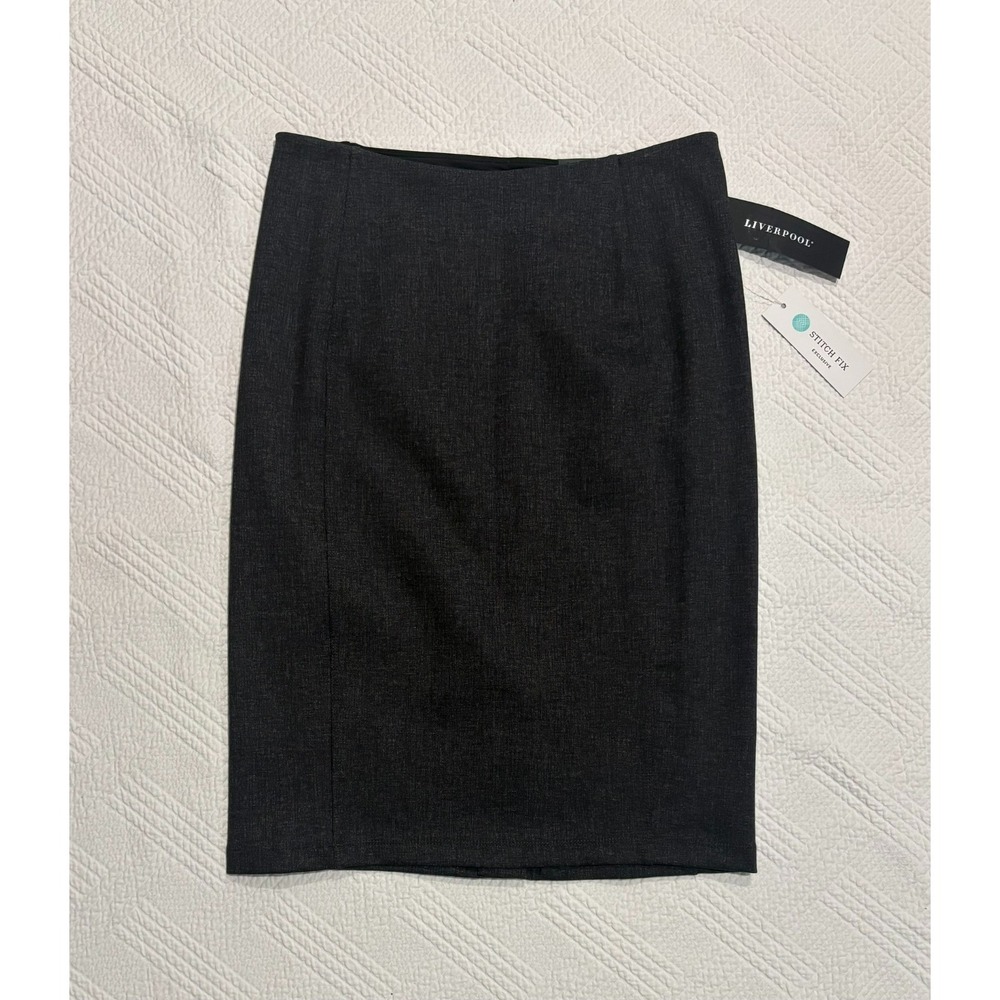 Liverpool Women's Bia Pencil Skirt Size 6 Grey Stretch Neutral  NWT High Waist